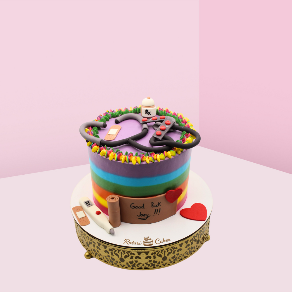 rainbow colour cake for nurses