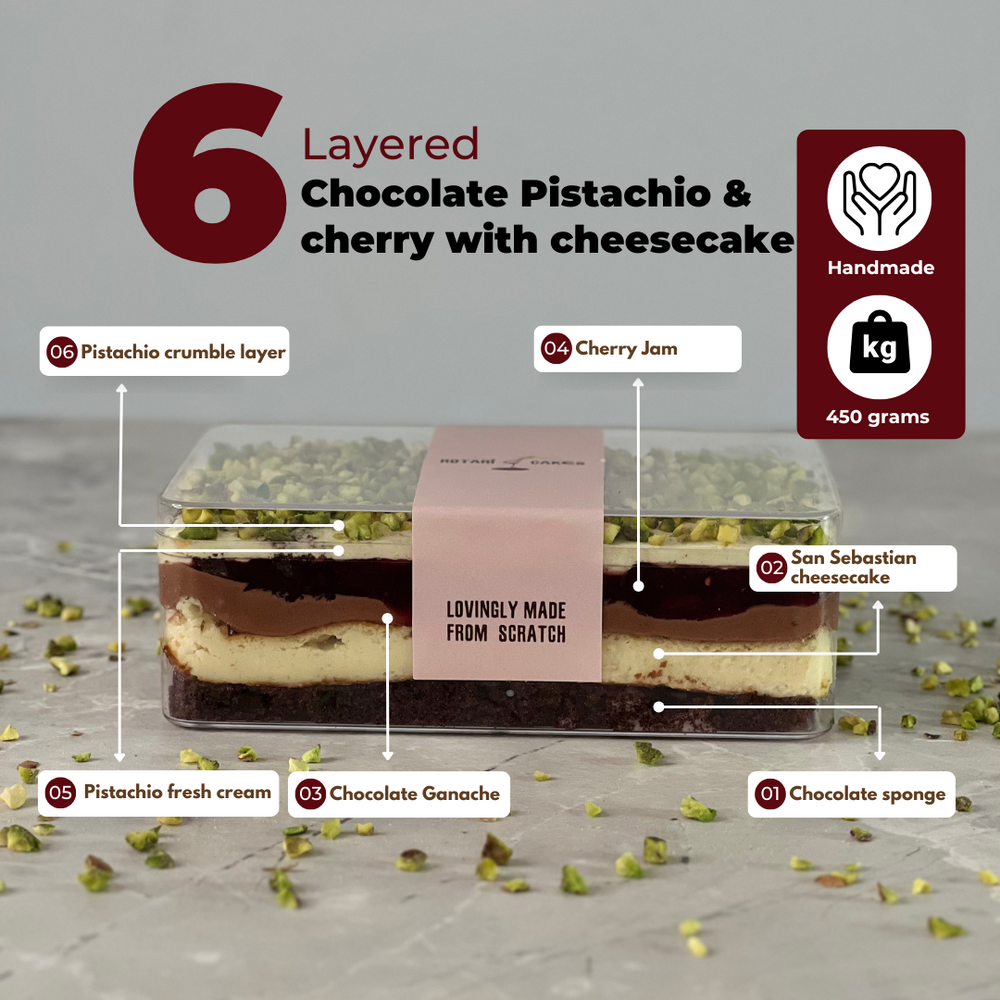 
                  
                    Chocolate pistachio cherry cheesecake 
                  
                