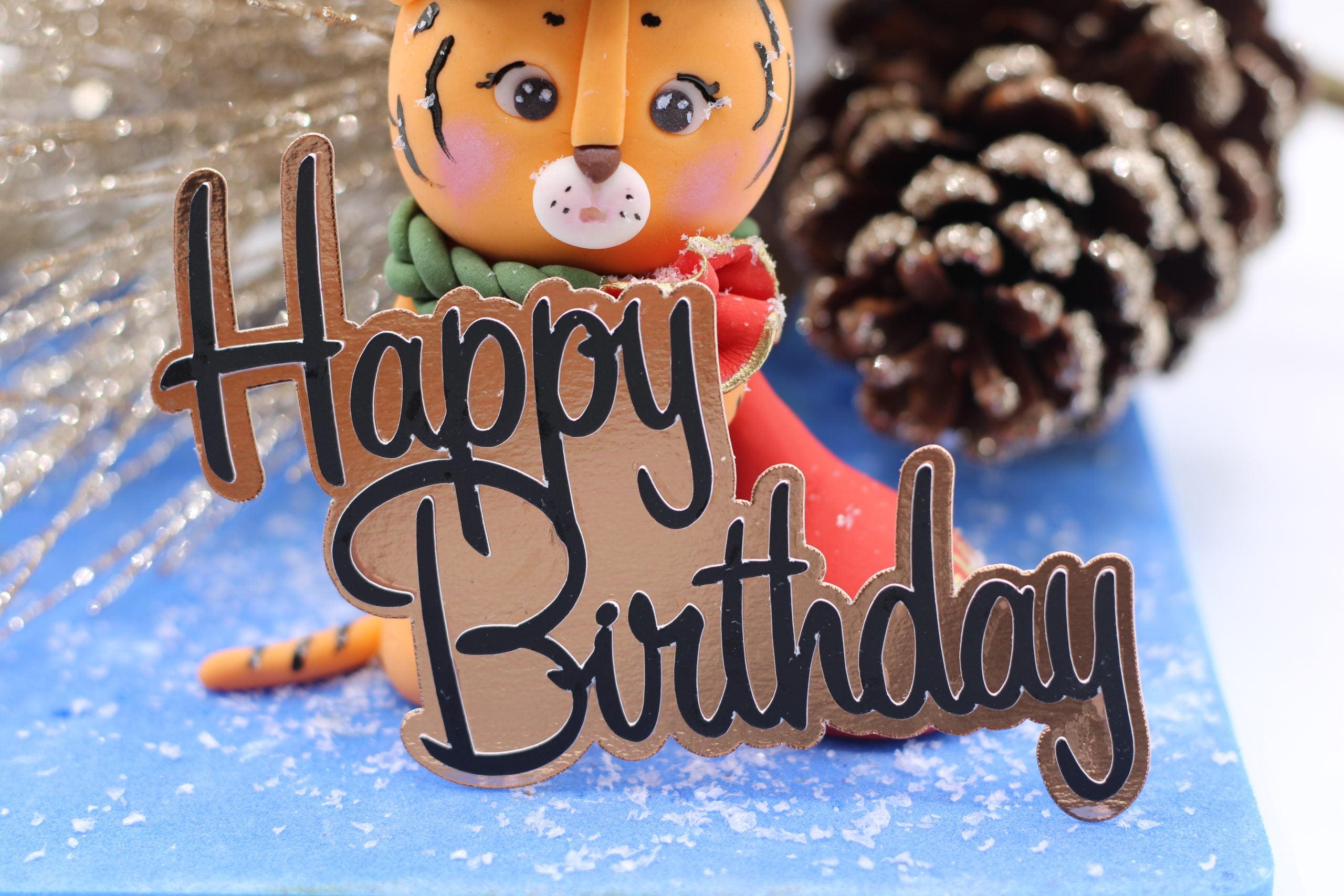 Whole Gold/Black Happy Birthday Topper – Rotari bakes