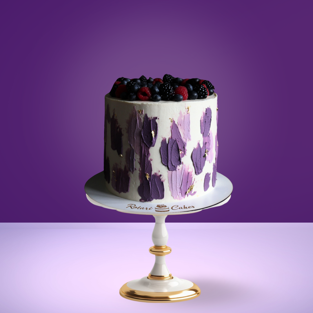 Berries Cake topped with fresh strawberries, raspberries, and blueberries for birthdays, gatherings, or summer occasions.