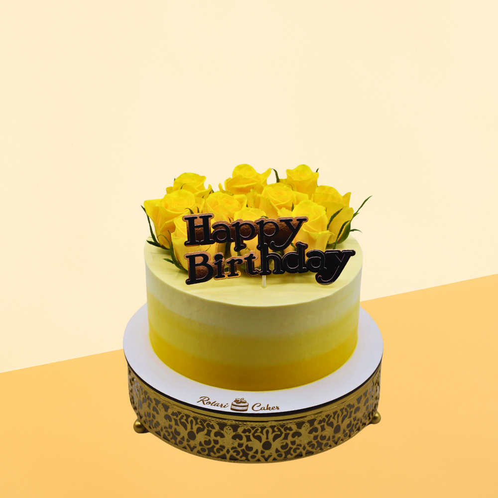 Yellow Rose Chocolate Cake for girls and women birthday and annivrsaries