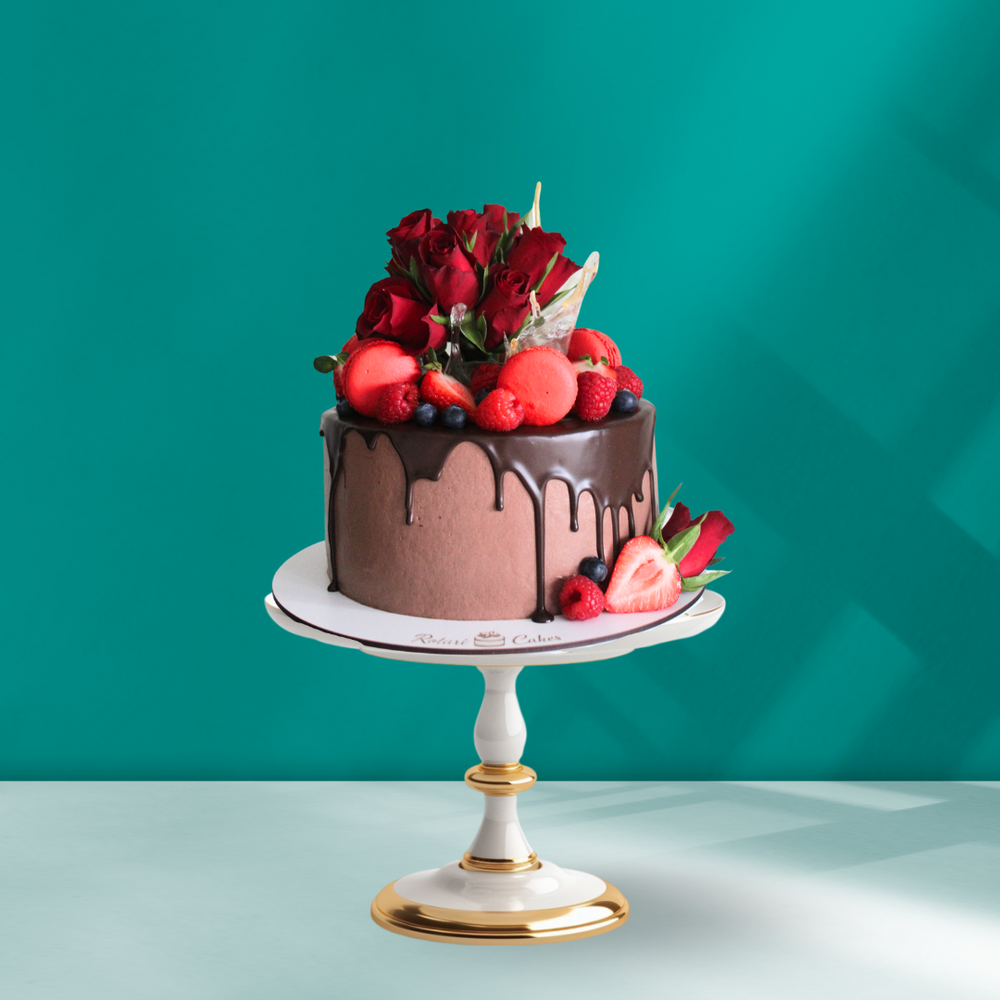 Chocolate Rose Vase Cake perfect for birthdays and anniversaries 