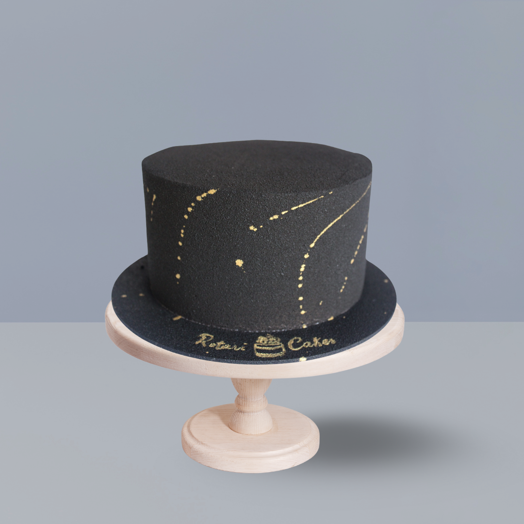 Pistachio Velvet Cake with a black velvet effect for special occasions