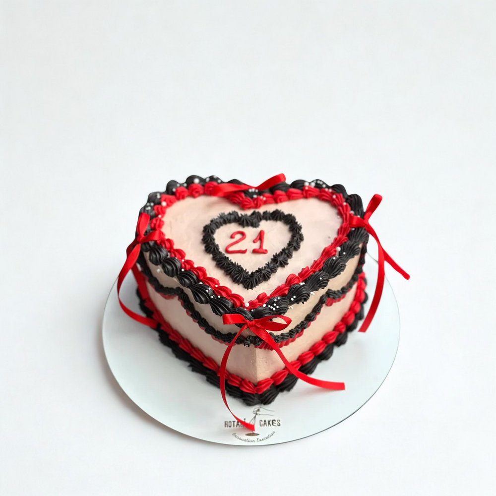 Heart shaped ribbon cake for girls birthdays