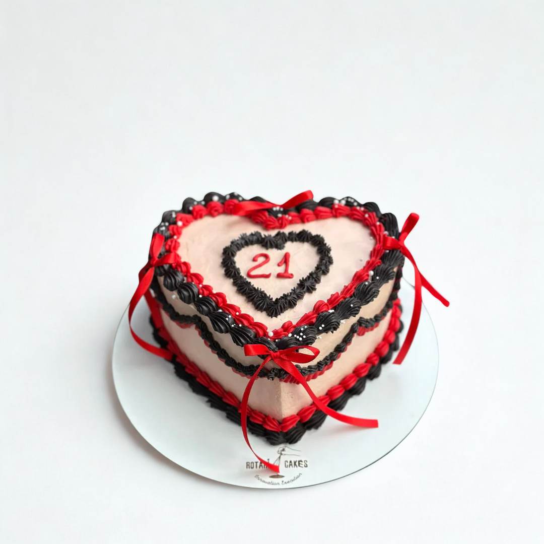 Heart shaped ribbon cake for girls birthdays