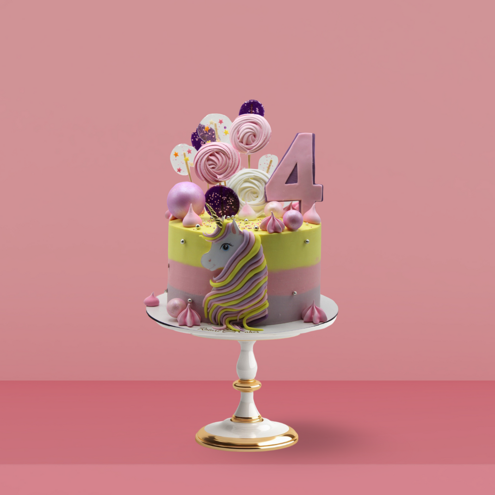 
                  
                    Unicorn theme trio mousse cake for kids
                  
                