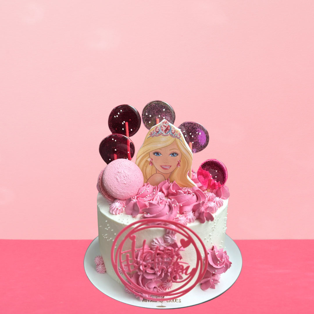 barbie theme small cake for girls and kids