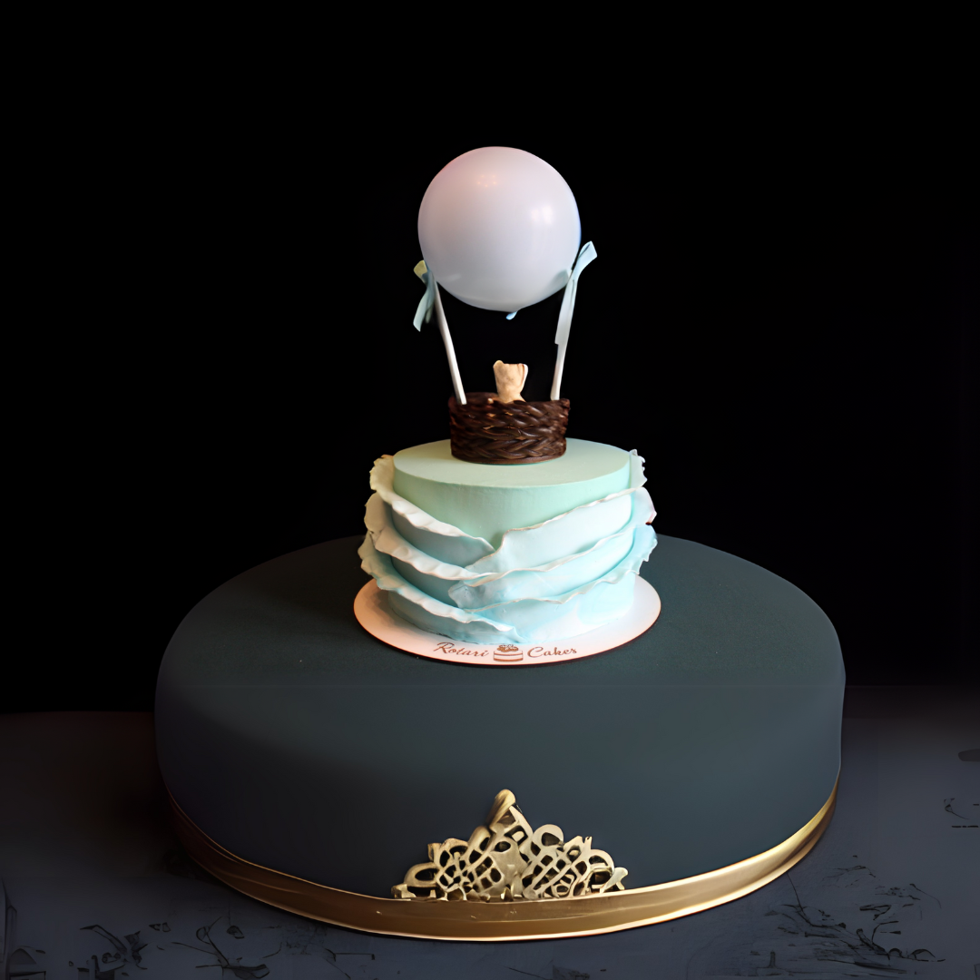 Air balloon Cake in green colour for kids