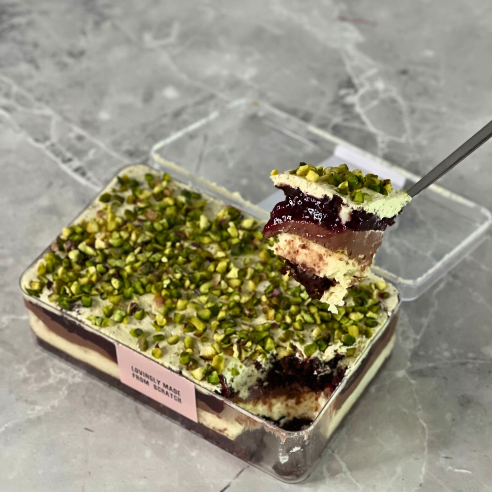
                  
                    Chocolate pistachio cherry cheesecake 
                  
                