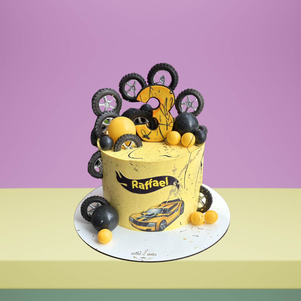 
                  
                    Hot Wheels Cake with racing-themed design,  ideal for birthday parties and car-themed celebrations.
                  
                