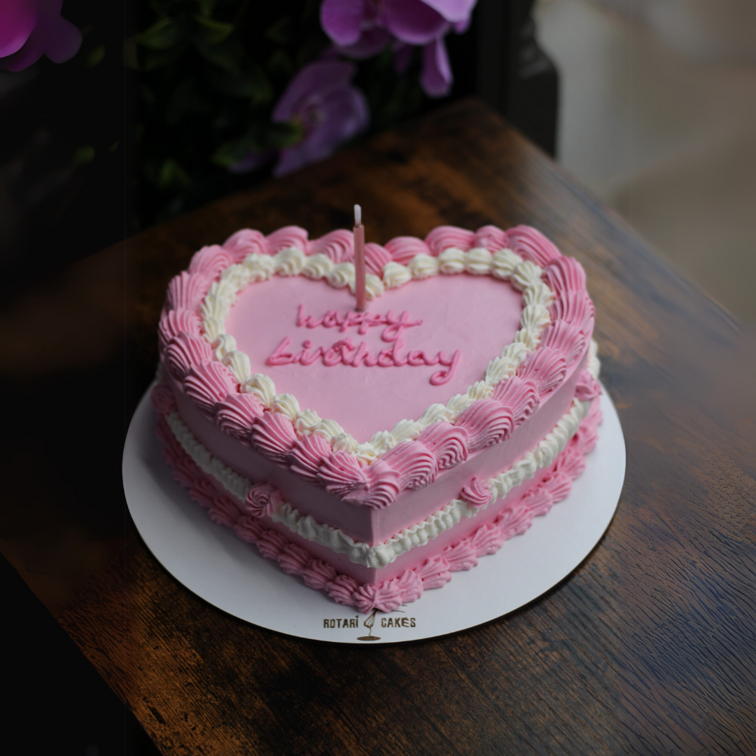 Heart shape cake for girls
