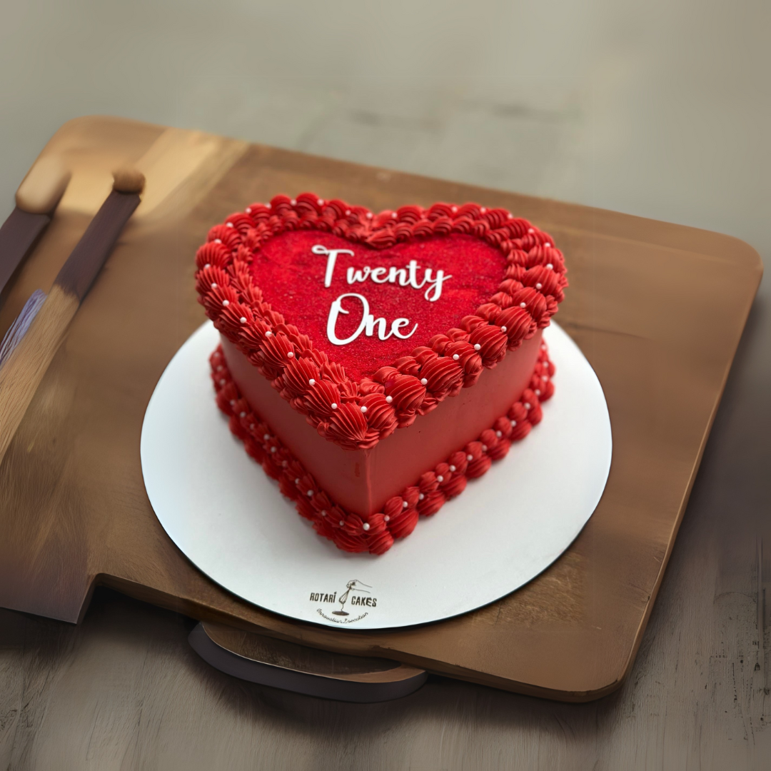 Red heart cake for girls birthdays and anniversaries