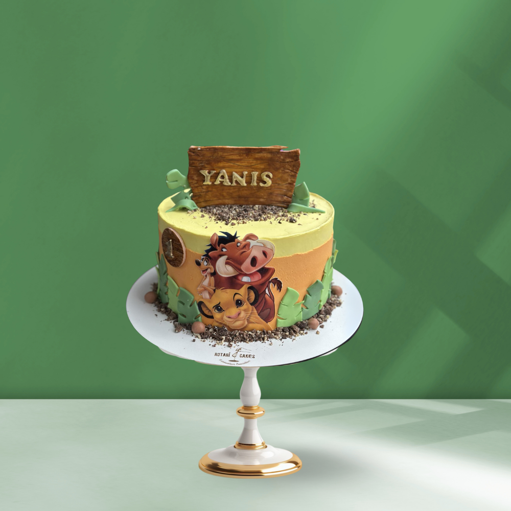 simba theme cake for 1st birthday