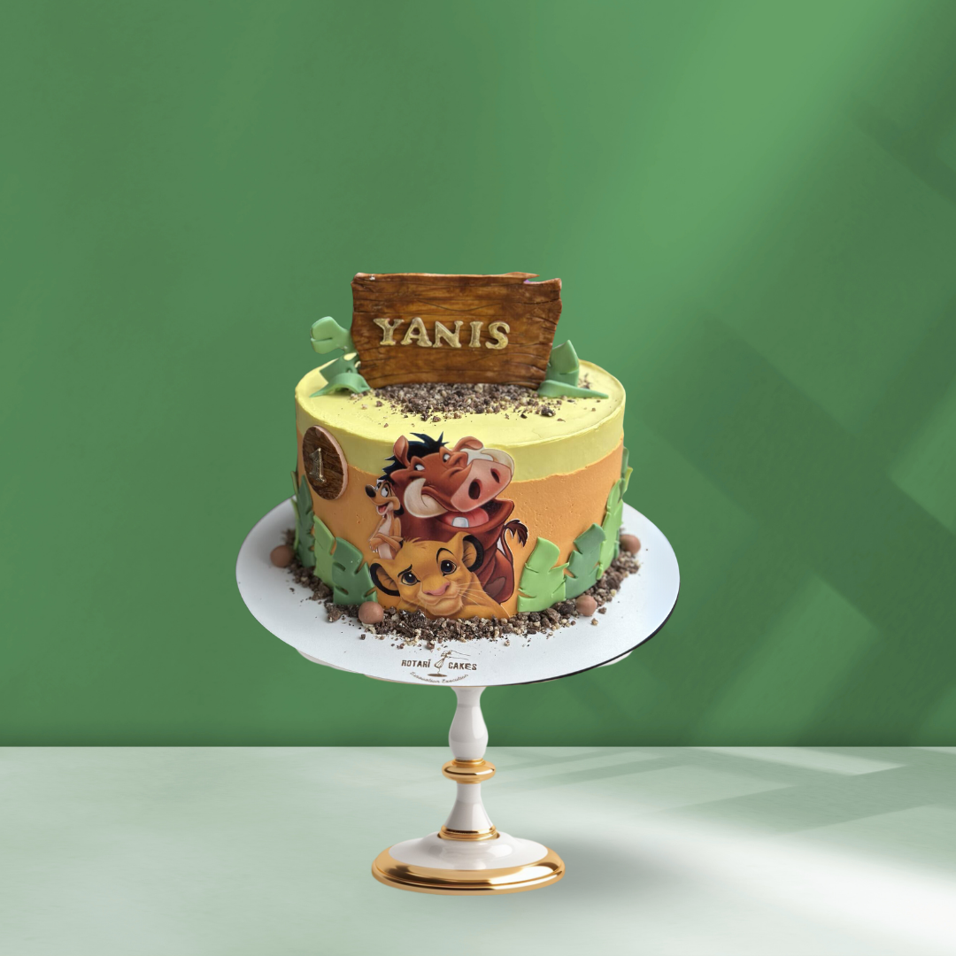 simba theme cake for 1st birthday