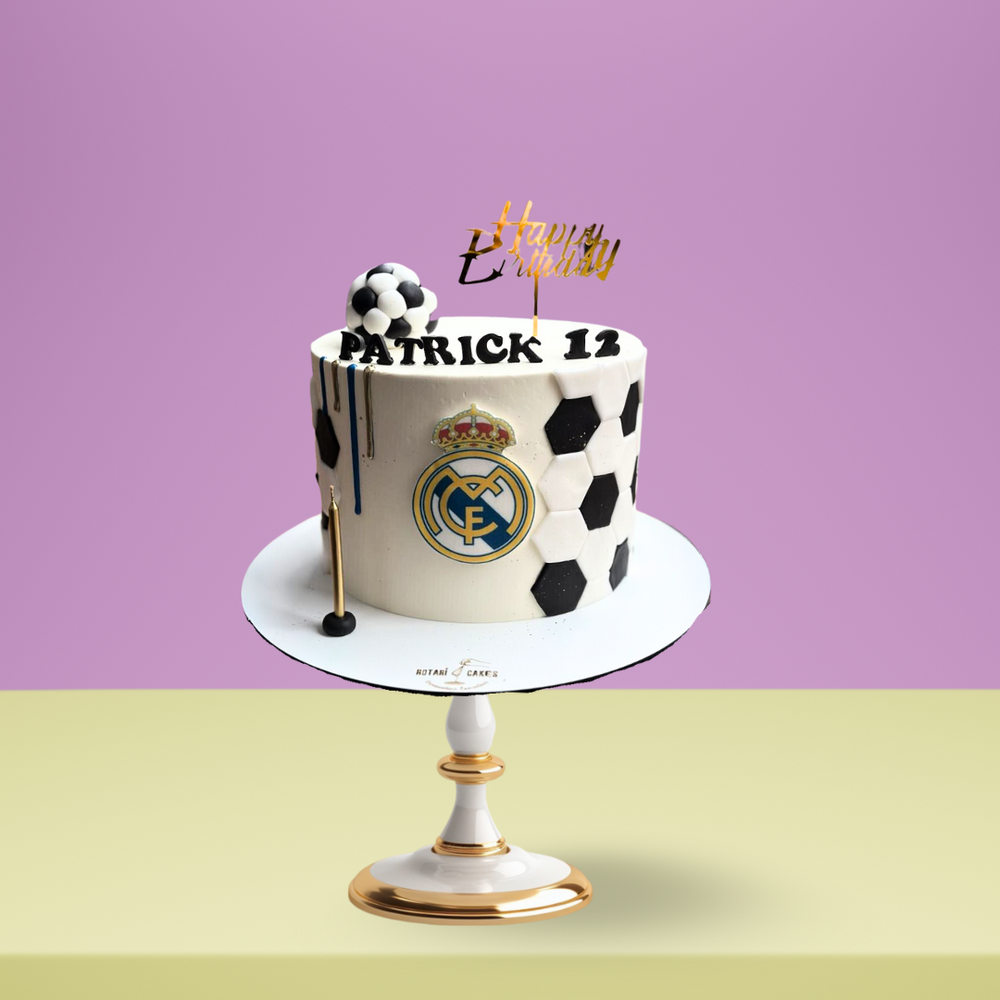 Real Madrid Cake with football-themed design for football fans