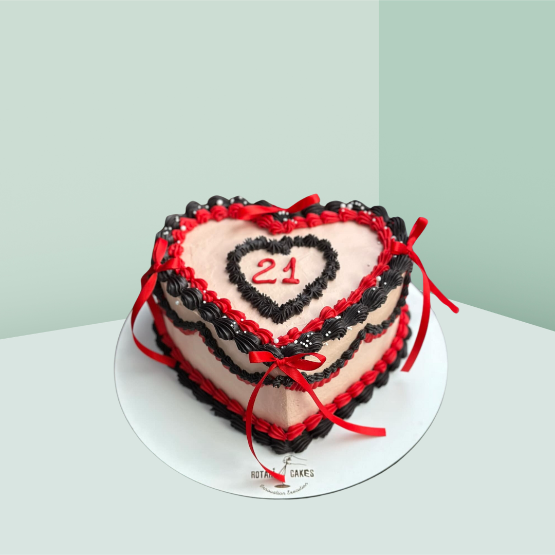 heart shape cake, ideal for romantic celebrations or sweet gifts.