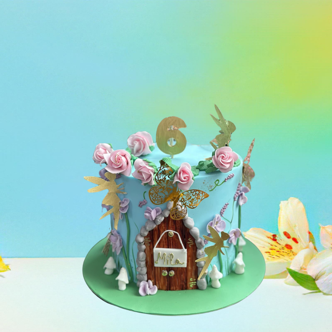 Fairy theme Cake for kids 6th birthday parties