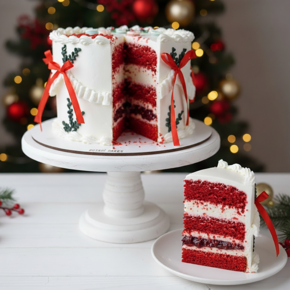 
                  
                    Christmas cake red velvet flavour for Christmas celebration
                  
                
