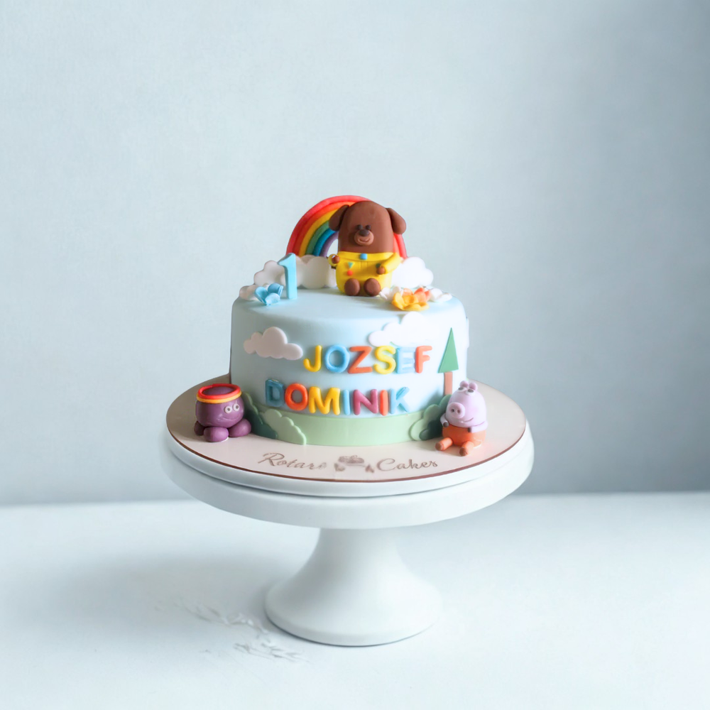 Children's birthday cake with colorful decorations