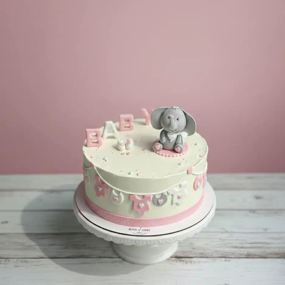 baby shower cake elephant theme