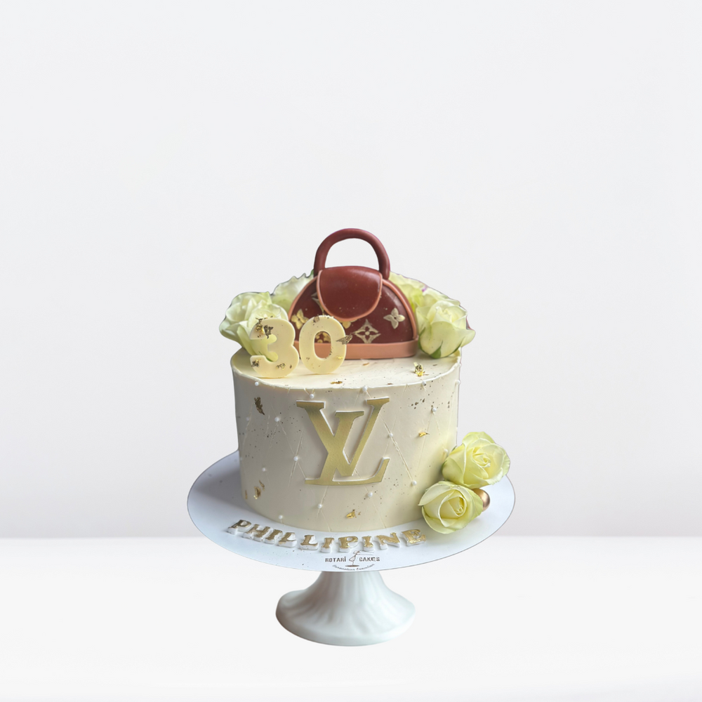 Louis Vuitton Cake with signature LV design bag