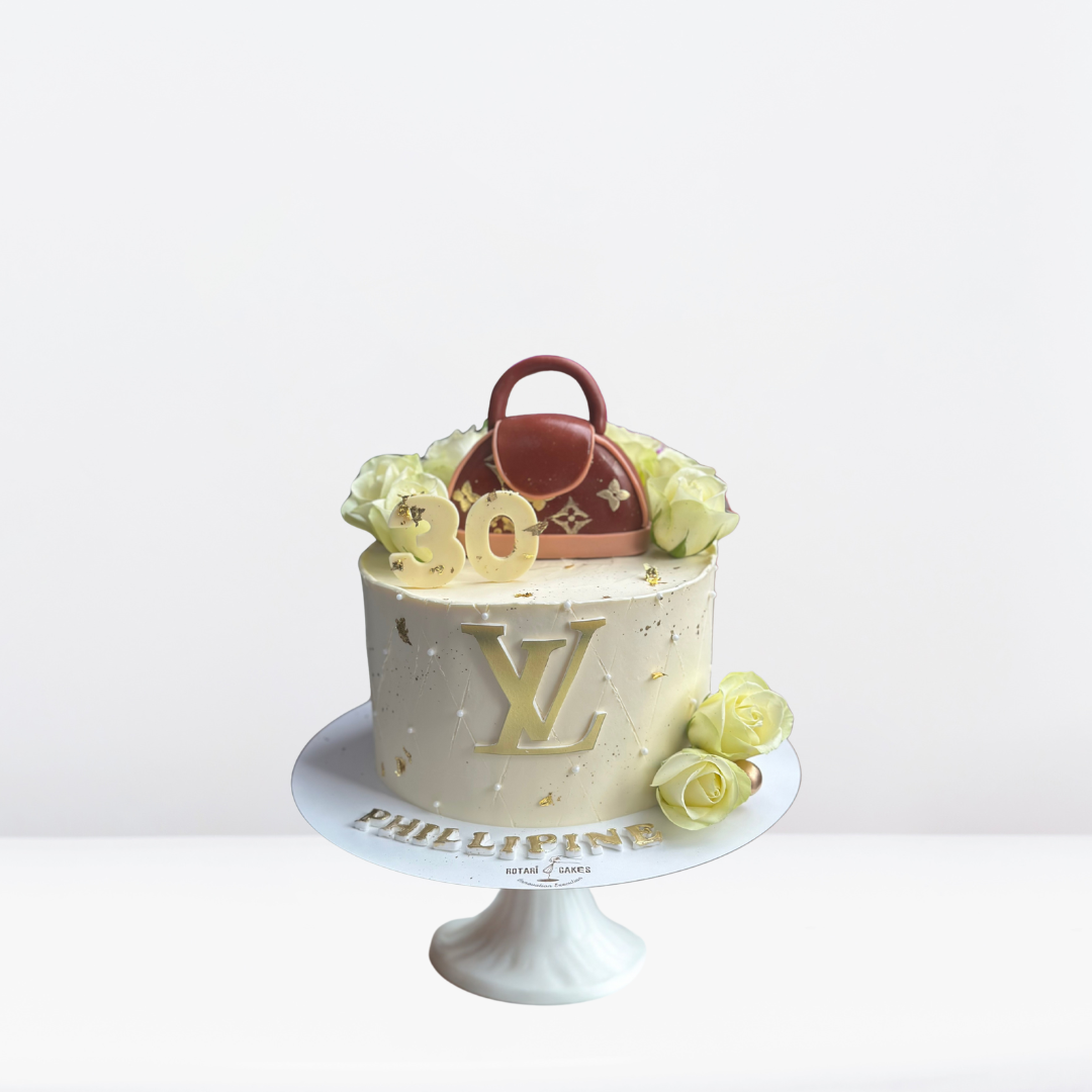 Louis Vuitton Cake with signature LV design bag
