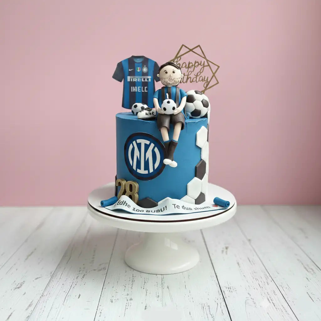 Inter Milan theme cake for football fans