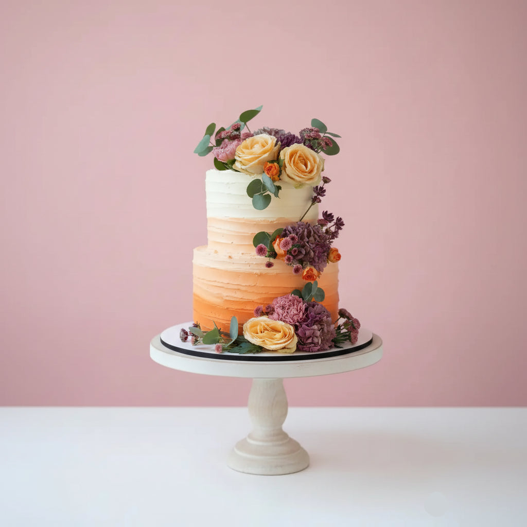 Ombre wedding cake in nottingham two tiers