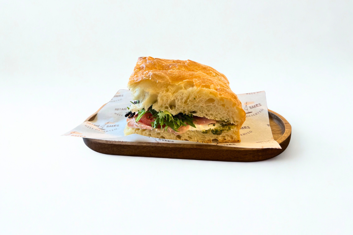 Pistachio stracciatella Focaccia made to order by rotari bakes