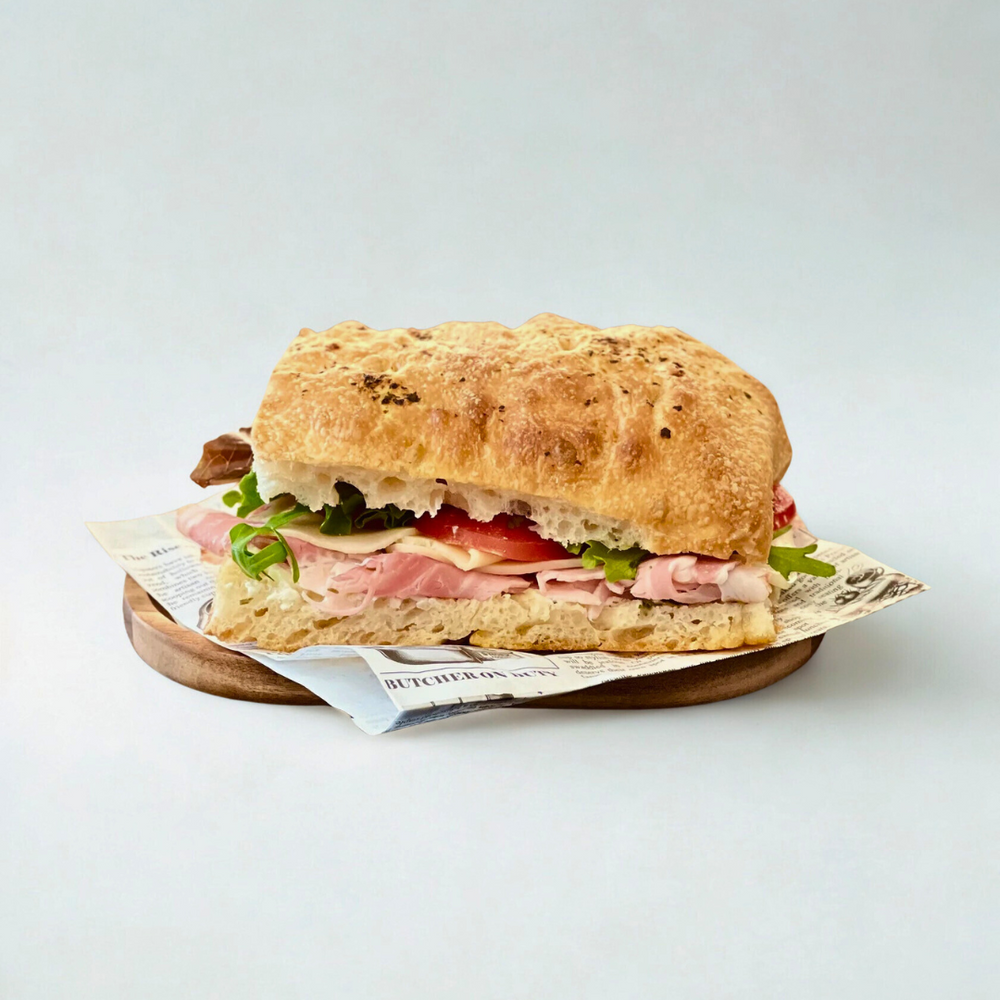 Porchetta Focaccia sandwich