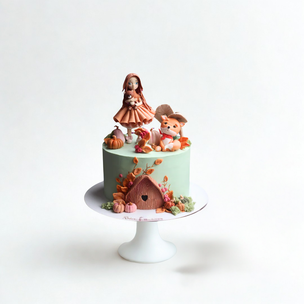 autumn cake for girls wit autumn colours