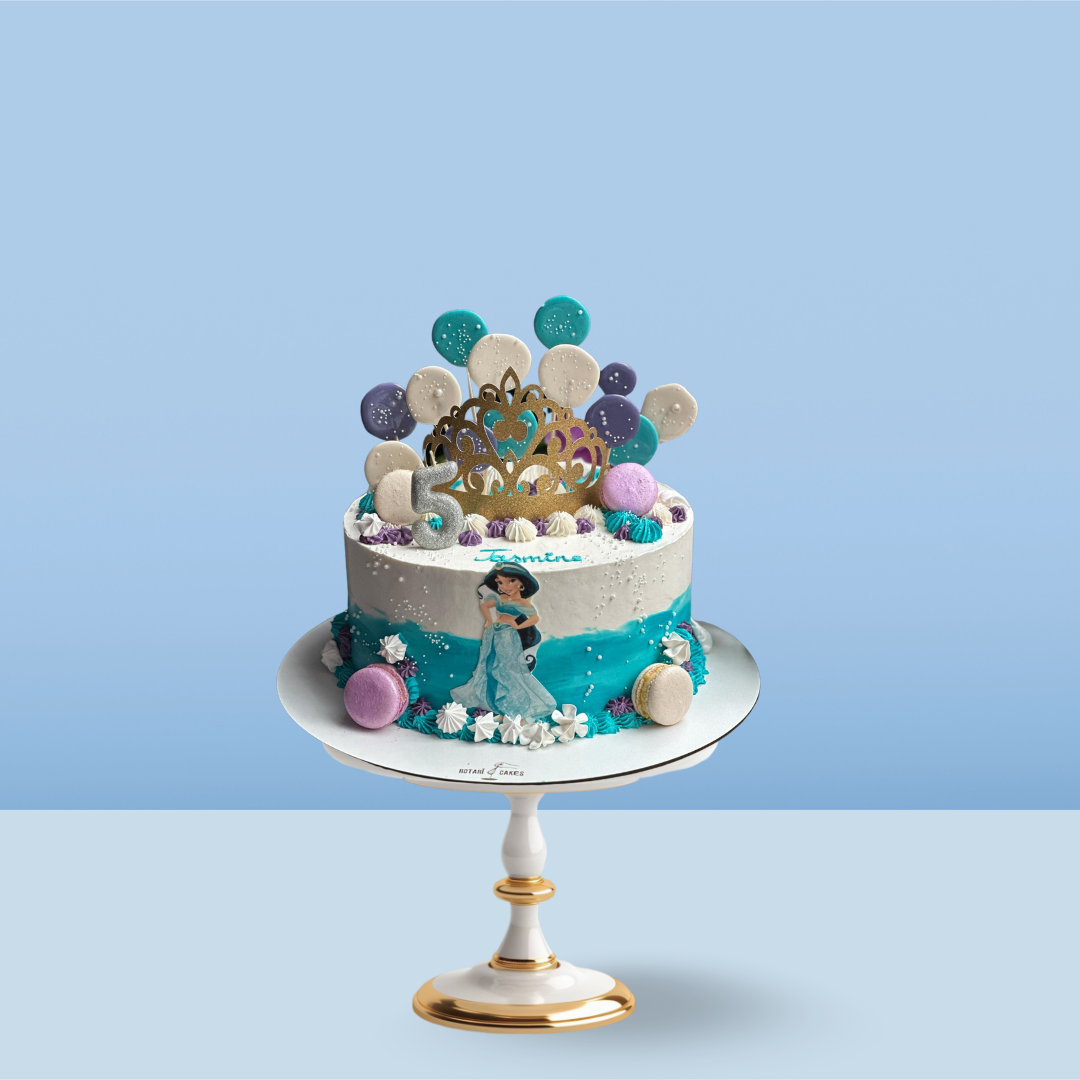 Princess Jasmine Cake in blue colour for kids and girls