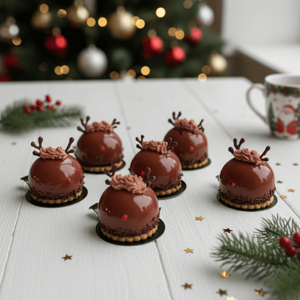 
                  
                    Reindeer shape christmas dessert box for christmas eve, christmas gift and festive celebration
                  
                