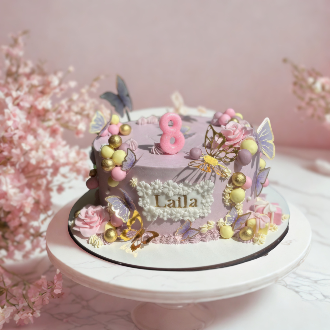 butterflies theme cake for girls