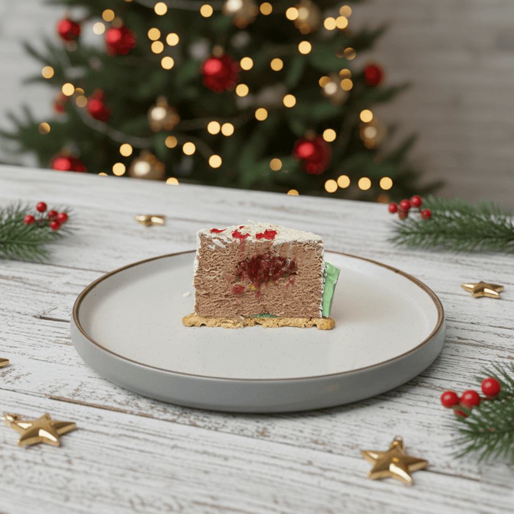 
                  
                    christmas desserts in white colour with red writing of merry christmas and christmas tree on the cake perfect for christmas gift
                  
                
