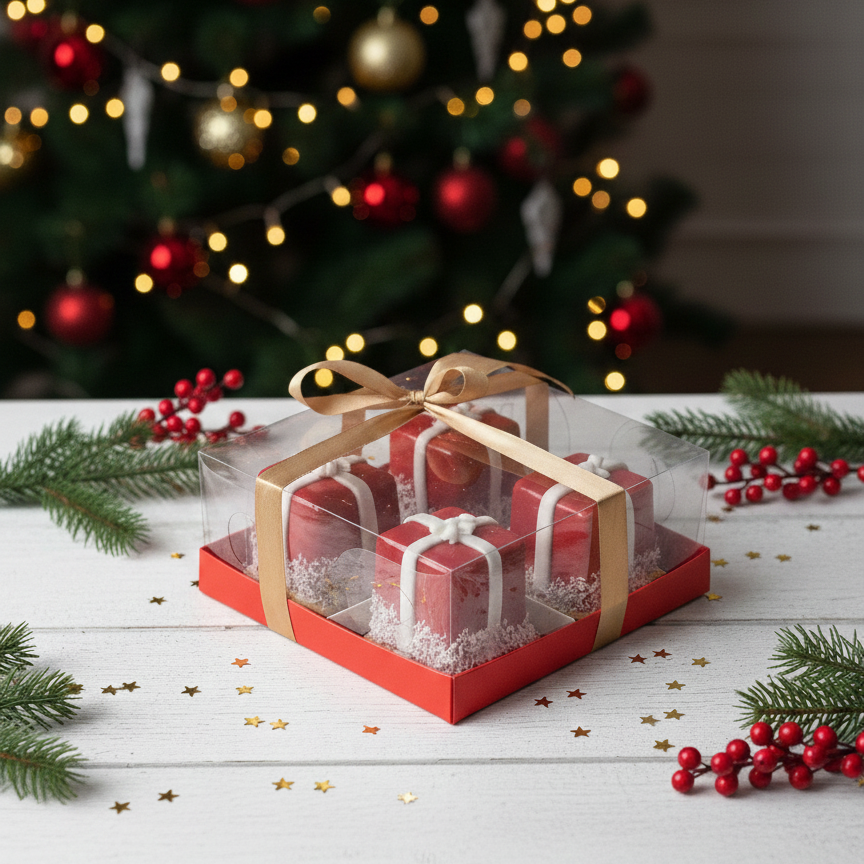 Red christmas present box in Nottingham