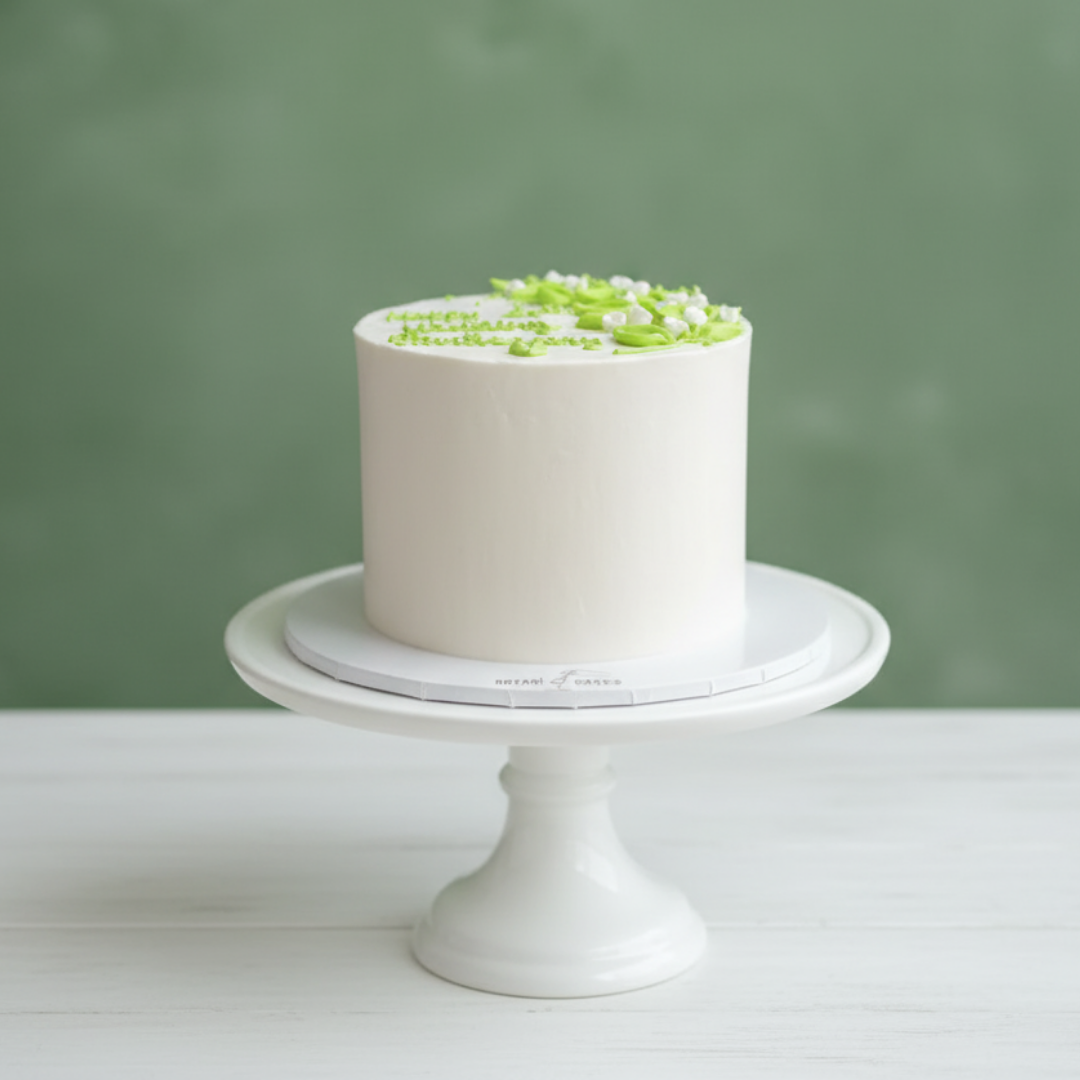 elegent white mini convallaria cake for birthdays