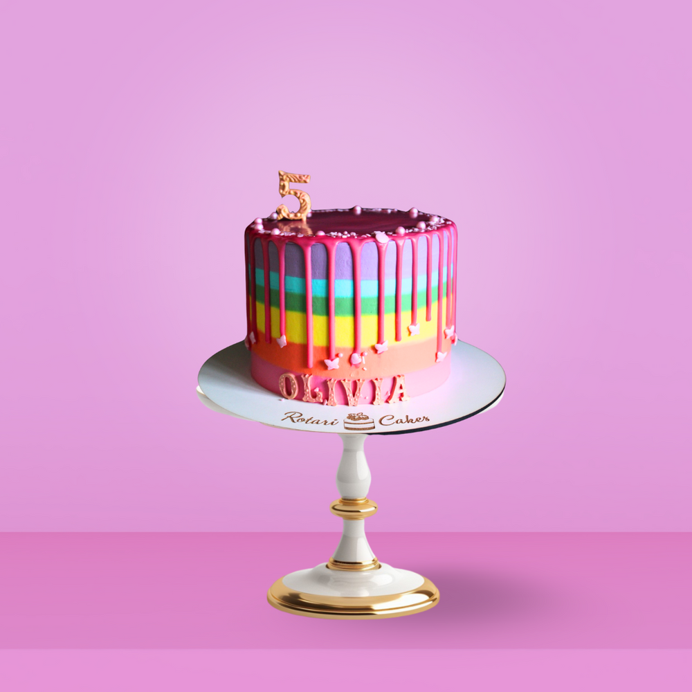Rainbow Cake for girls 5th birthday