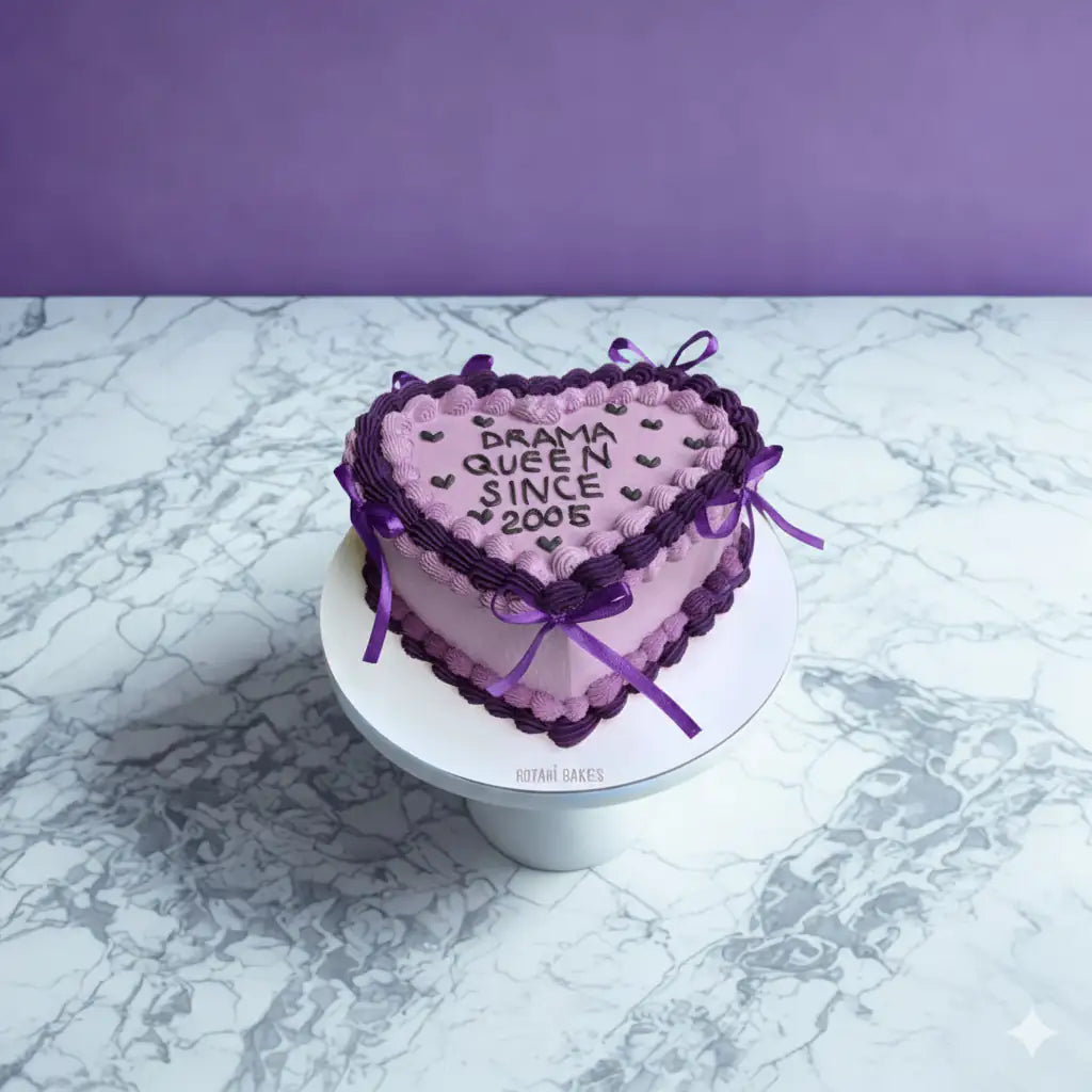 Drama Queen Heart Cake | 6-Inch Pink Heart Birthday Cake – Rotari bakes