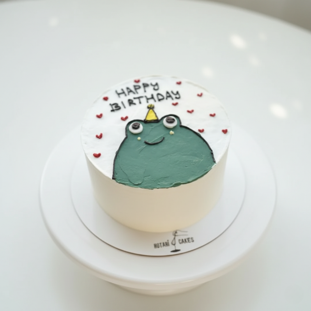 drawing mini cake with a cartoon character