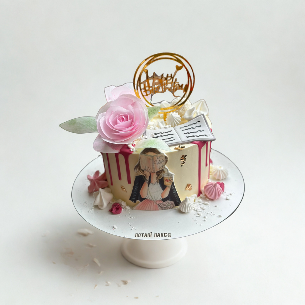 girl reader theme cake for girls