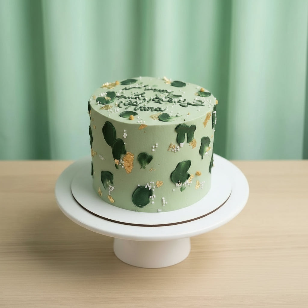 green abstract cake