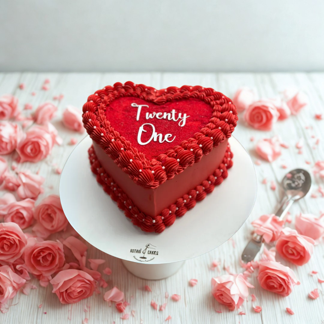 Red heart cake for girls birthdays and anniversaries