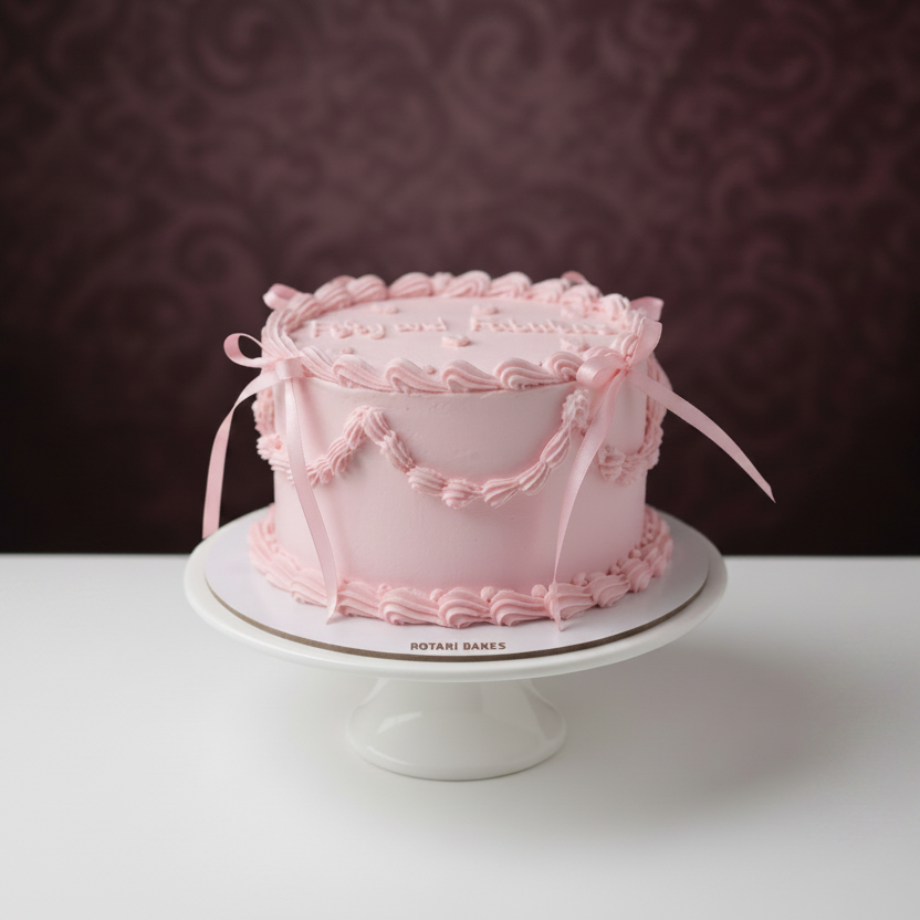 lambeth style cake in baby pink colour for birthdays