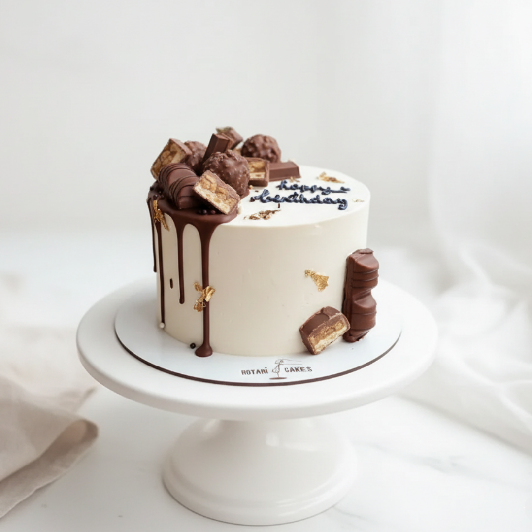 mini chocolate cake in white colour
