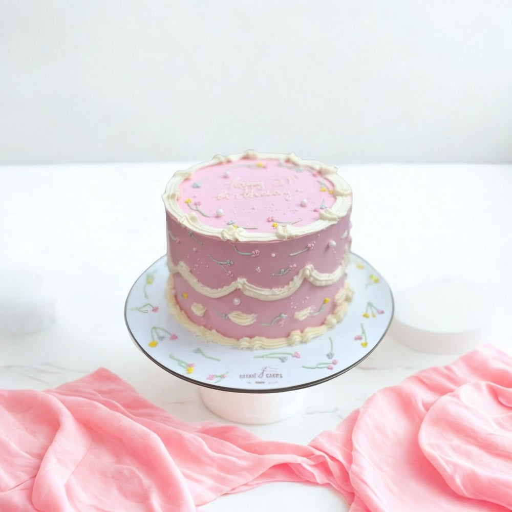 floral theme mini cake for girls