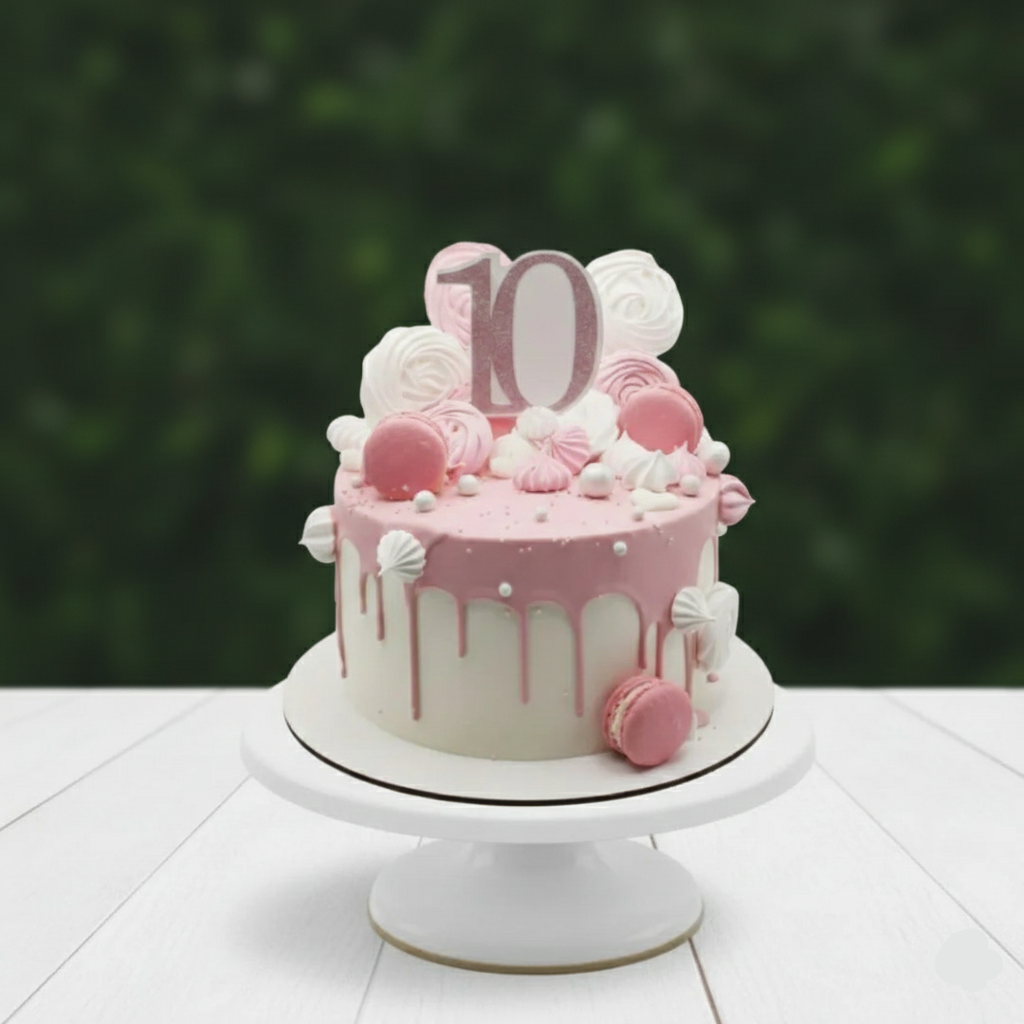 pink and white cake for birthdays and other celebrations