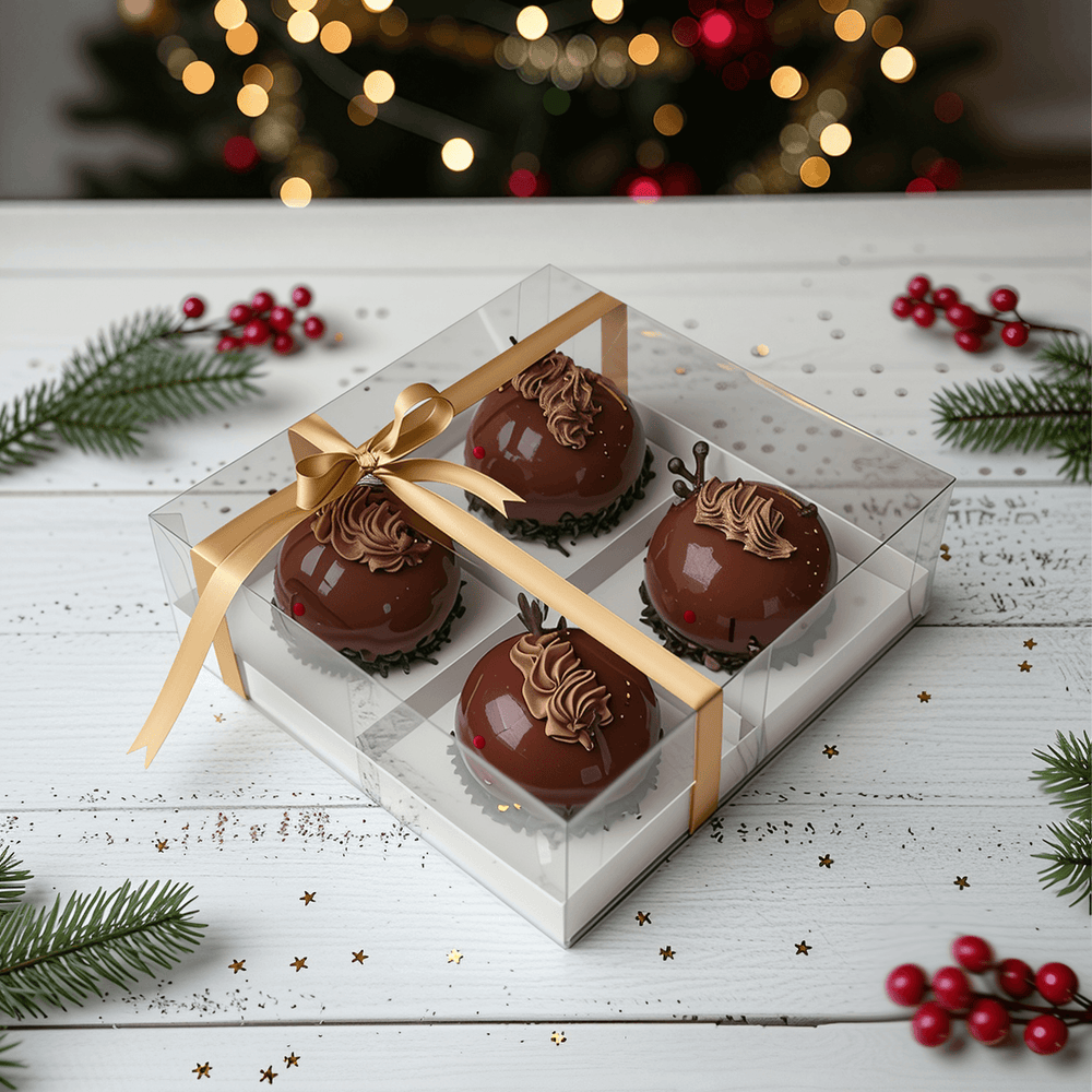 Reindeer shape christmas dessert box for christmas eve, christmas gift and festive celebration