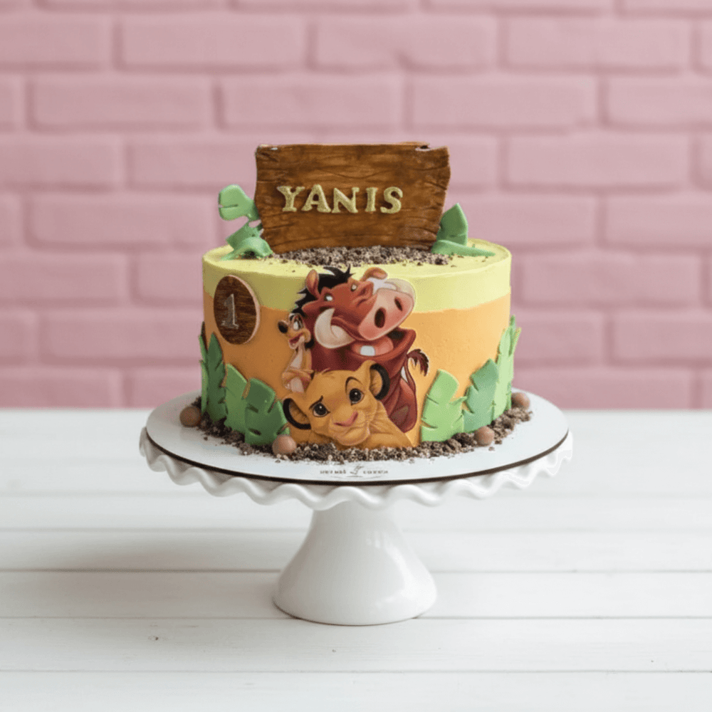 Simba theme cake for 1st birthday 