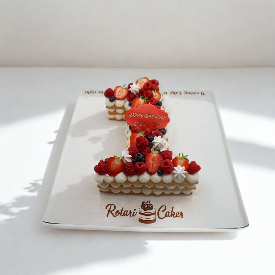 three tier number cake